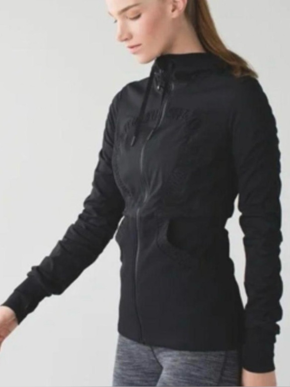 lululemon athletica Black Hooded Zip-Up Jacket